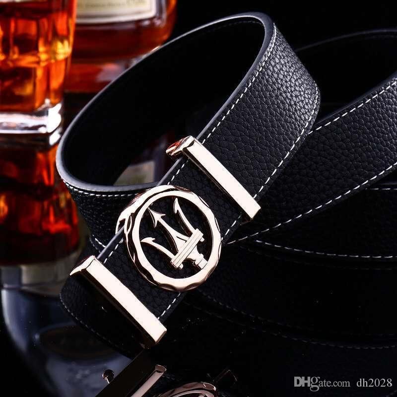 Gold Maserati Logo Belt Length 115cm Wide 3 4cm Alloy Leather Belt ...