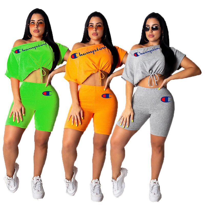 champion two piece short set womens