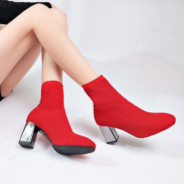 red sock heels