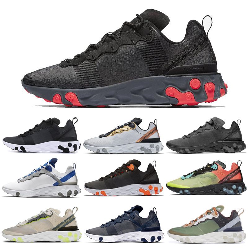 Nike React Element 55 87 Shoes Zapatillas de running Negro Orewood Marrón Medianoche Azul marino Naranja Tinte real Hyper Fusion Mujeres Hombres Nike React Element 55 87 Shoes Zapatillas de running Negro Orewood Marrón Medianoche Azul marino Naranja Tinte real Hyper Fusion Mujeres Hombres
