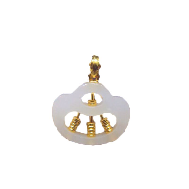 Gold And Tian Yujin Inlaid Jade Abacus Pendant Lucky Treasure Ruyi Nafu Necklace Neck Ornaments