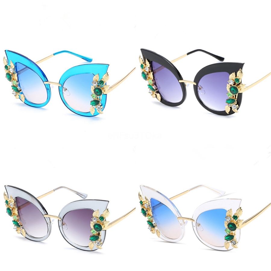 2020 New Cat Eye Sunglasses Women Men Metal Frames Sun Glasses Women