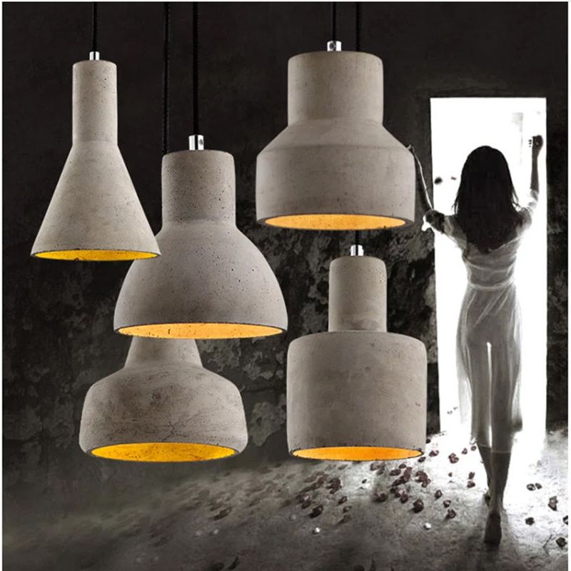 Lampe Ciment Avec Interrupteur Restaurant Salon Suspension E27 Deco Pour Vintage Art 220v Luminaire Gravé Led uPXkZi