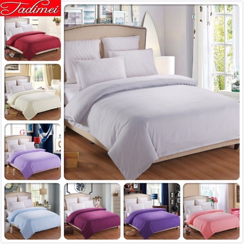 2020 Duvet Cover Light Gray Plain Pure Color Bedding Bag Quilt