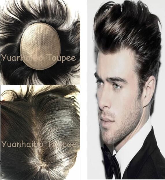 Lace Wig For Black Men Toupee Mens Lace Stockings Full Silk Toupee