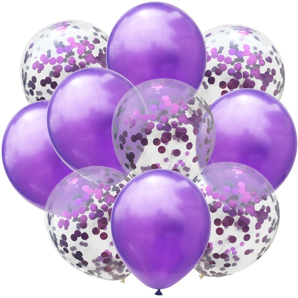 2019 12inch Latex Balloons And Colored Confetti Birthday Party