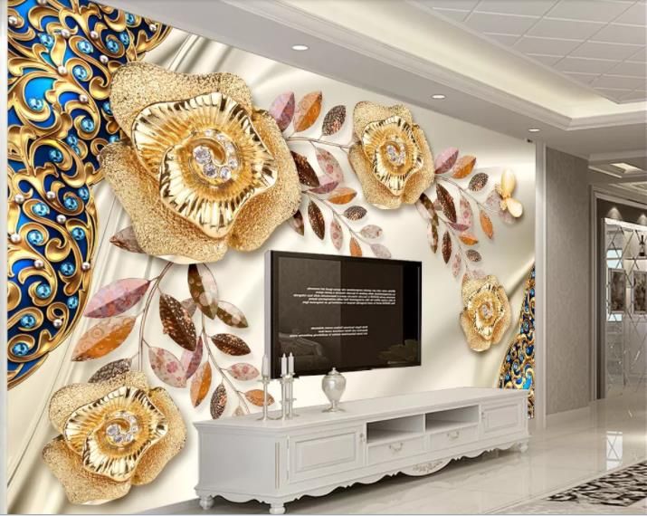 Custom Luxury Atmosphere 3d Wallpaper Home Decor Golden Rose Custom Luxury Atmosphere 3d Wallpaper Home Decor Golden Rose Bedroom Living Room Girls Wallpapers Good Hd From Yeyueman6666