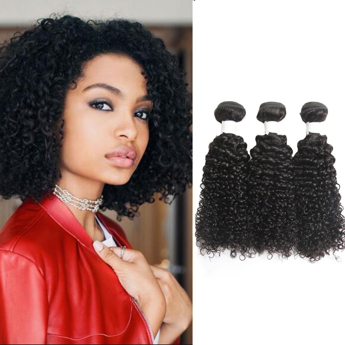 Dressmaker Kinky Curly Brazilian Hair Weave Bundles Human Hair