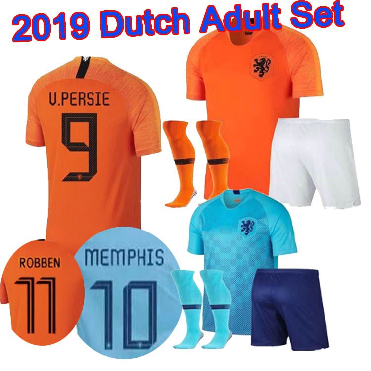 2018 2019 Nederland Maillots De Football Vpersie Adult Men S Football Suit 18 19 Uniformes Holland Home Memphis Sneijder Robben Virgil Wijn