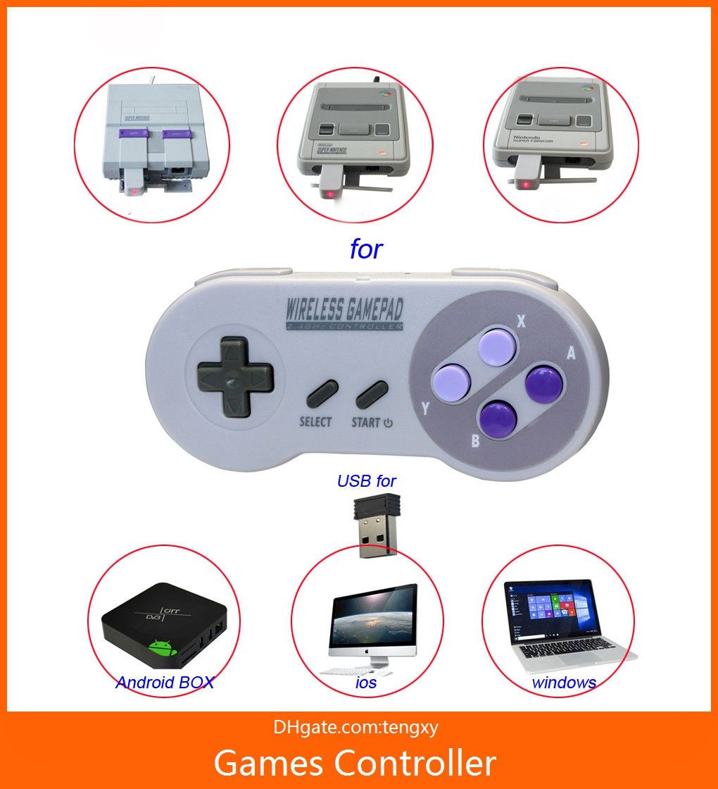 For Nintendo Sony Snes Classic Mini Mini Wireless Usb Gamepad 24ghz Wireless Handle Bluetooth Handle
