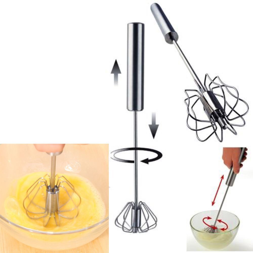 2020 Semi Automatic Mixer Egg Beater Manual Self Turning Stainless