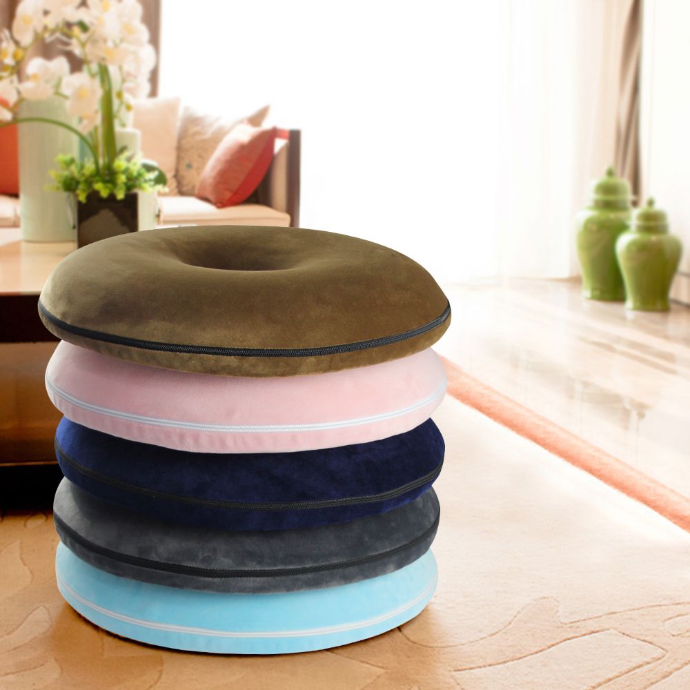 Urijk Memory Foam Round Seat Cushion Soft Pillows Vintage Decorative Solid Color Pillow Home Office Portable Sofa Cushion