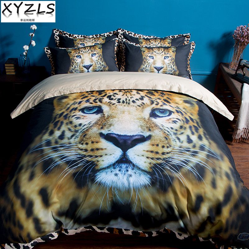Xyzls Cheetah Queen Cotton Bedding Set Animal Bedclothes Leopard Xyzls Cheetah Queen Cotton Bedding Set Animal Bedclothes Leopard Home Twin Full King Bed Linings Panther Men Kit Size Duvet Grey And White