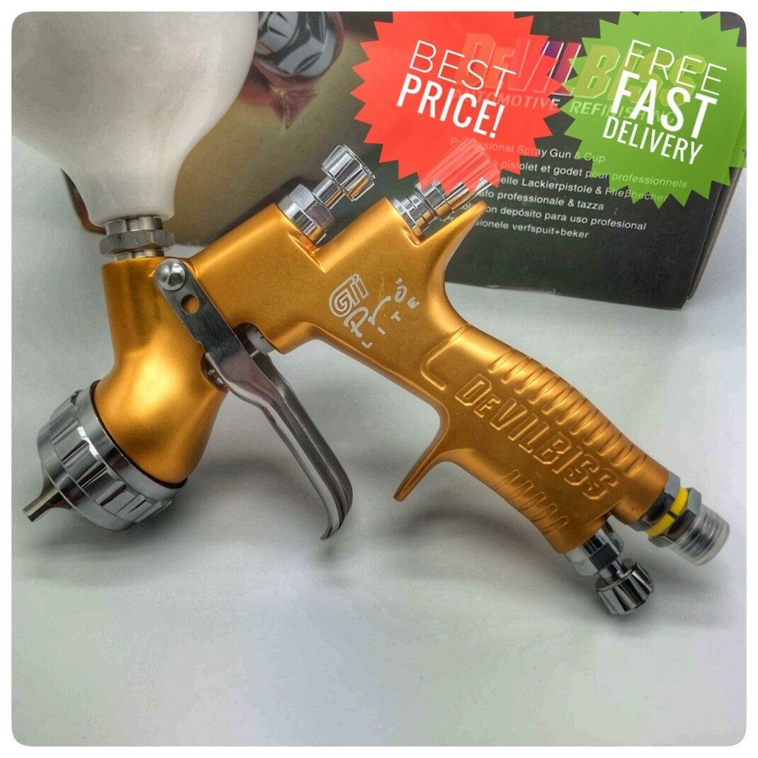 2021 Devilbiss GTI PRO LITE Gold 1.3mm Nozzle LVMP Car Paint Pistol