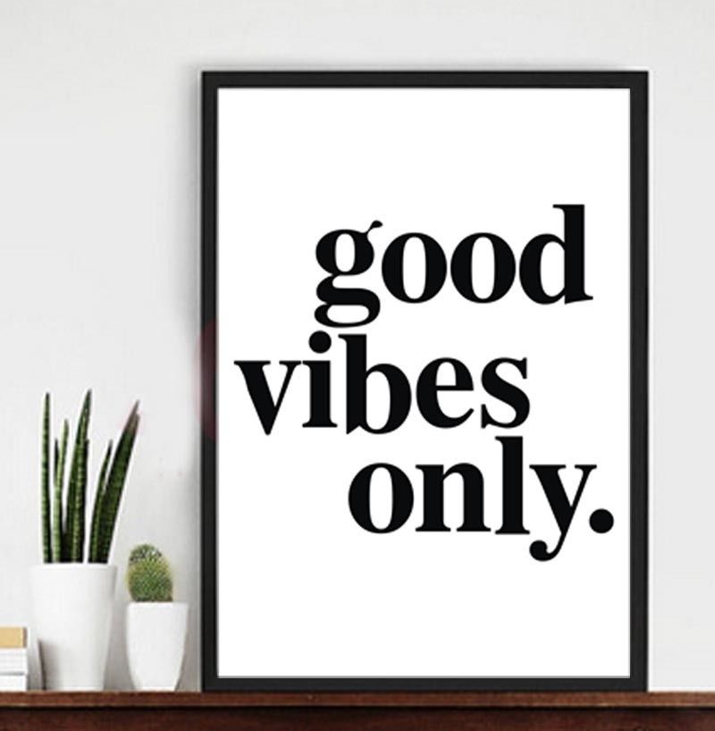 2019 motivational quotes good vibes only canvas print wall