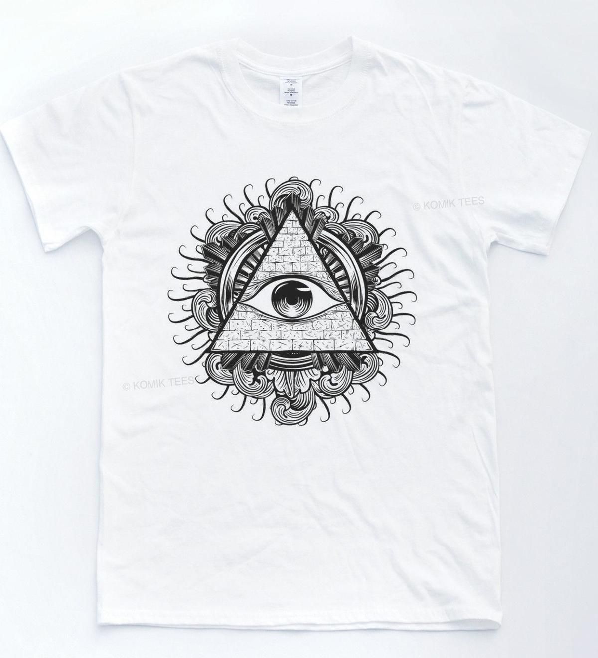 Compre Illuminati Ojo Camiseta Indie Retro Tatuaje Camiseta Sketch