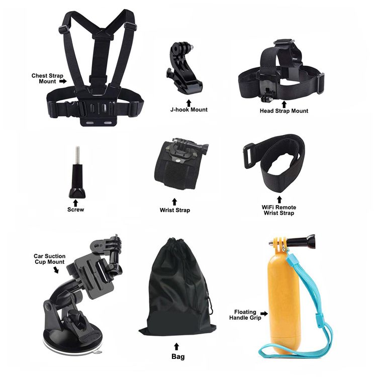For Gopro Hero 8 Black Accessories Kit Floating Chest Head Hand Helmet
