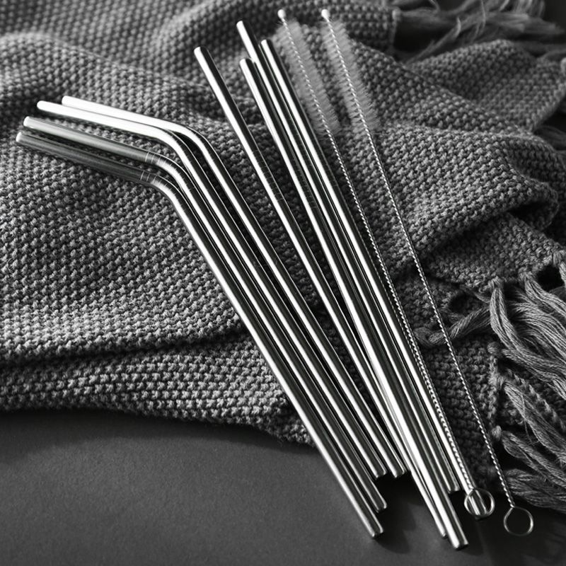 Reusable Stainless Steel Straws 20oz 30oz Metal Bent Straight Drinking