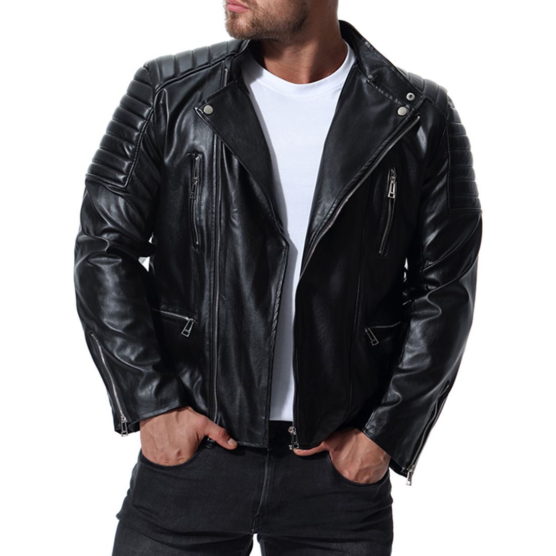 2019 New Jacket Men Hot High Quality Motorcycle Leather 2019 New Jacket Men Hot High Quality Motorcycle Leather Autumn Winter Coat Casual Solid Male Jackets Styles Of Mens Denim Fur Collar