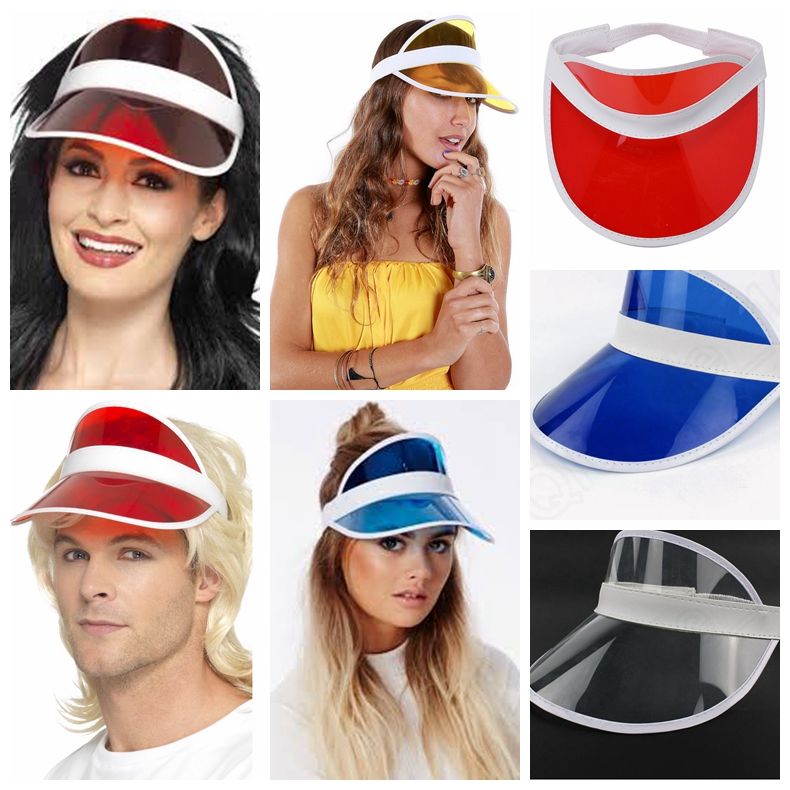 2021 Sun Visor Sunvisor Party Hat Clear Plastic Cap Transparent Pvc Sun