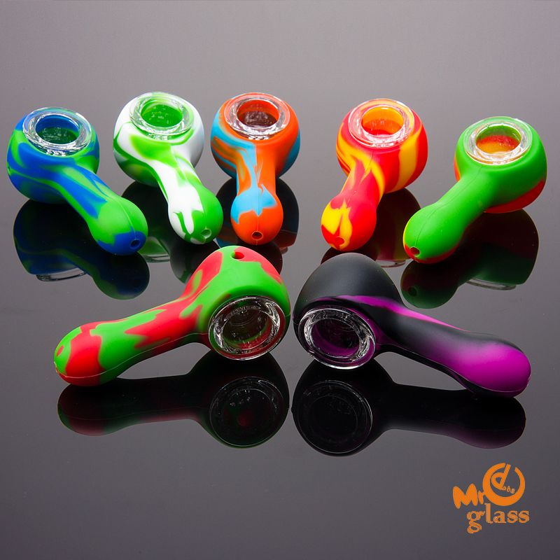 2019 Silicone Smoking Pipes Small Size 81mm Length Silicone Hand Pipe
