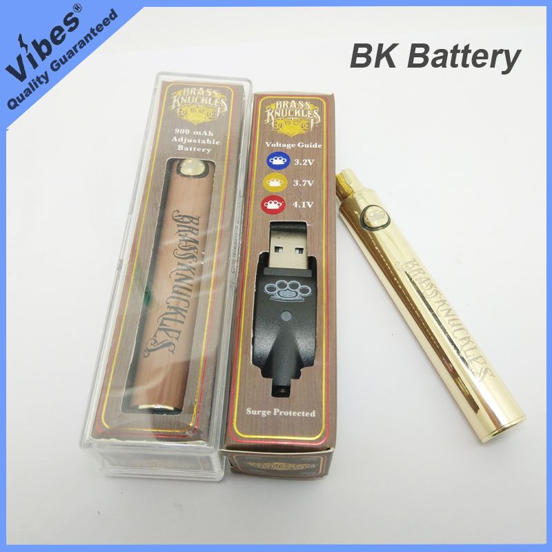 900mah Brass Knuckles 510 Thread Preheating Battery Wood Gold Silver