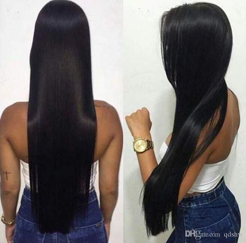 Full Lace Wigs 30 Inches Pre Plucked Straight Glueless Virgin Peruvian