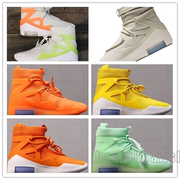 Outlet Mens Fear Of God 1 Casual Sneakers Light Bone