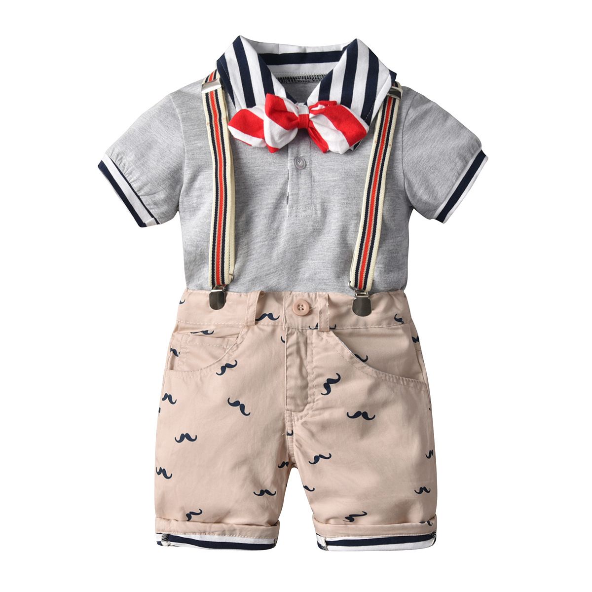 2020 Boutique Boy Clothing Sets Mustache Design Boy Romper +Short Boy
