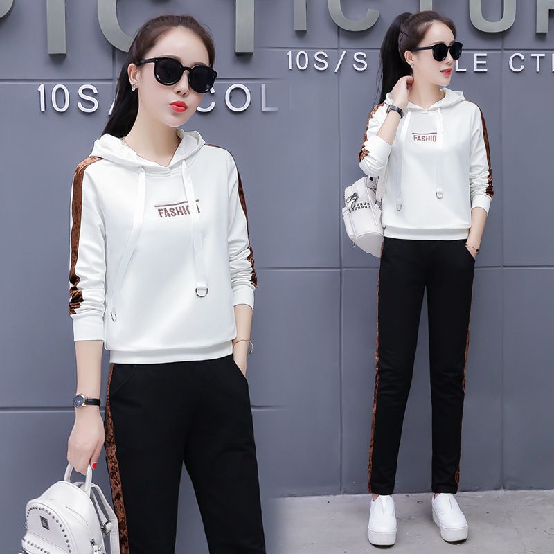 2019 2019 Spring Korean Version Of The New Embroidered Fashion Casual Sports Suit, Women\u0027S Two Piece, Hoodie Plus Sports Pants Suit From Morph1ne,