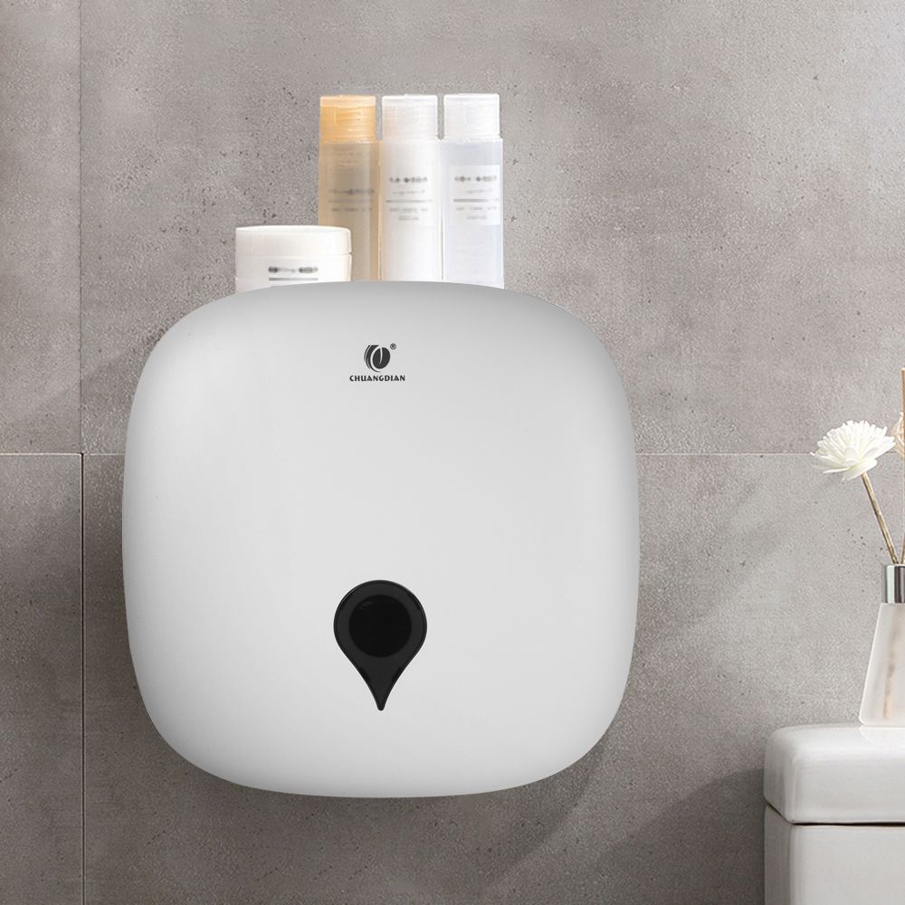 No Drilling Wall Mounted Tissue Box Single Jumbo Roll Dispenser Hanging Toilet Paper Holder For Hotel Home