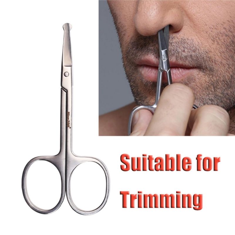 Fashion Stainless Steel Nose Hair Scissors Ear Facial Trimmers Cut