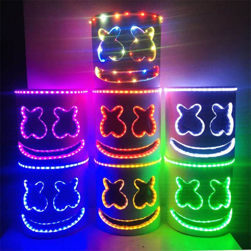 LED Light Mask Half Face Masks Halloween Cosplay DJ Party Prop Cool Gift