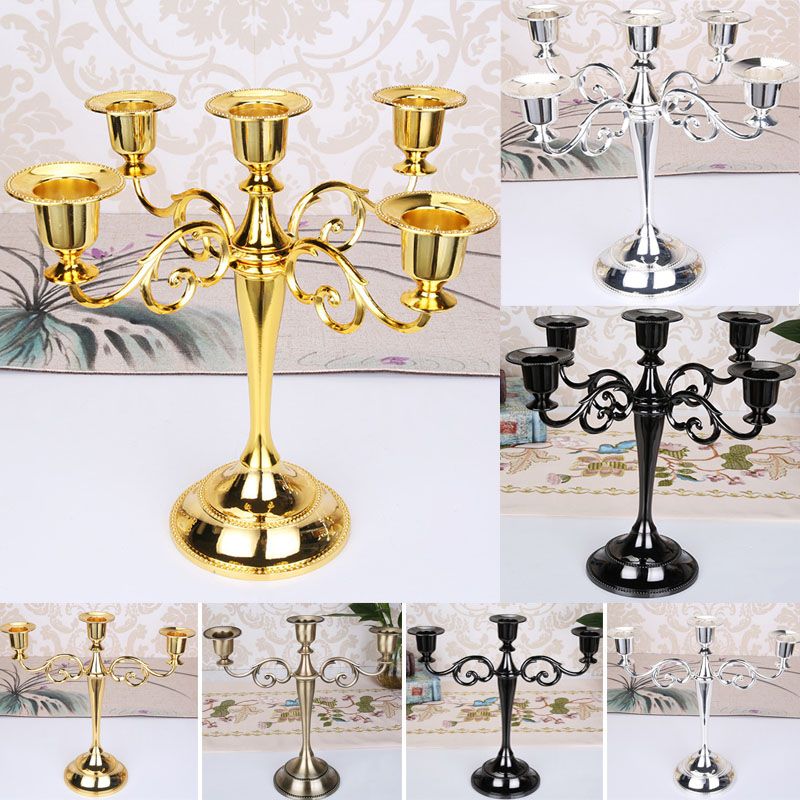 New Metal Candle Holders For 5 Arms 3 Arms Candle Stand Candlelight