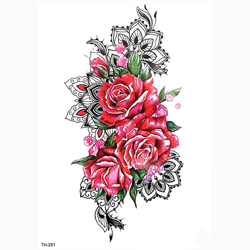 Tatuajes De Flores Mujeres Hombres Diy Henna Body Art Tattoo Design