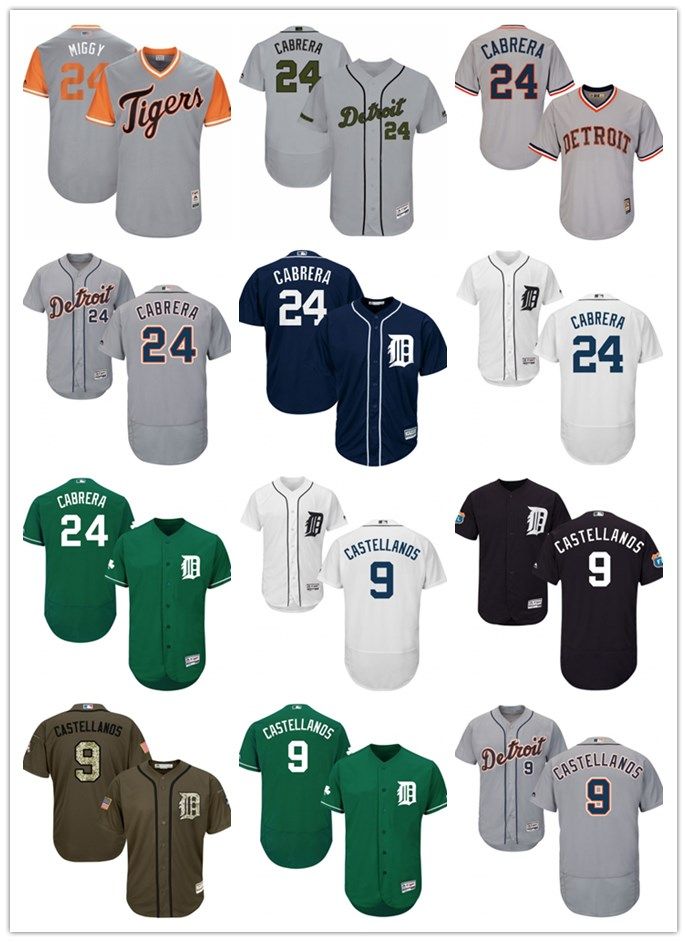 Nick Profesionales Miguel Béisbol Cabrera Detroit24 2019 Camiseta De 9 Joven Cosidos Para Mujer Tigres Hombre Miggy Castellanos J1cKTlF