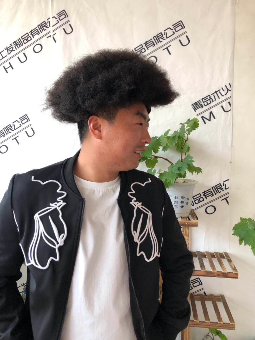 Afro Curl Men Toupee 8x10inch Size Top Selling Black Indian Short