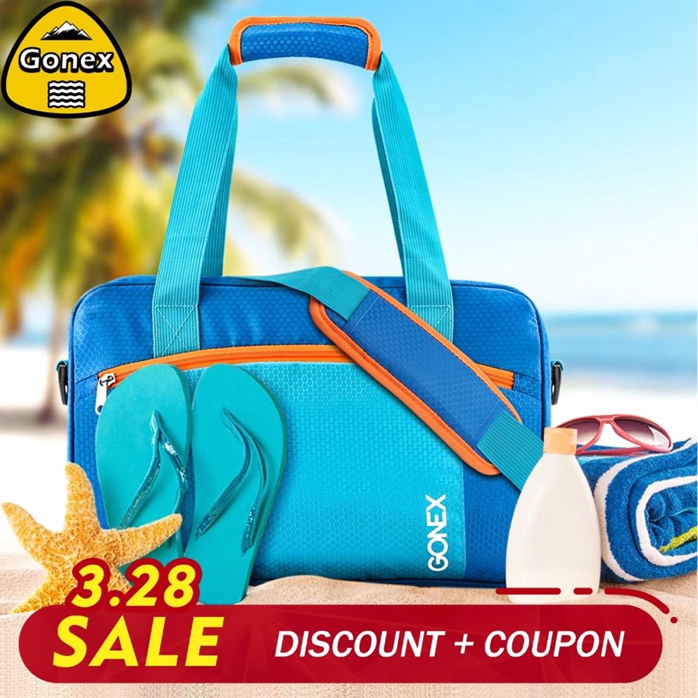 Gonex Ins Style Waterproof Swimming Bag Beach Pool Combo Dry Wet Handbag Bikini Swimsuit Large Capacity Swim Gym Tote Bag 378020