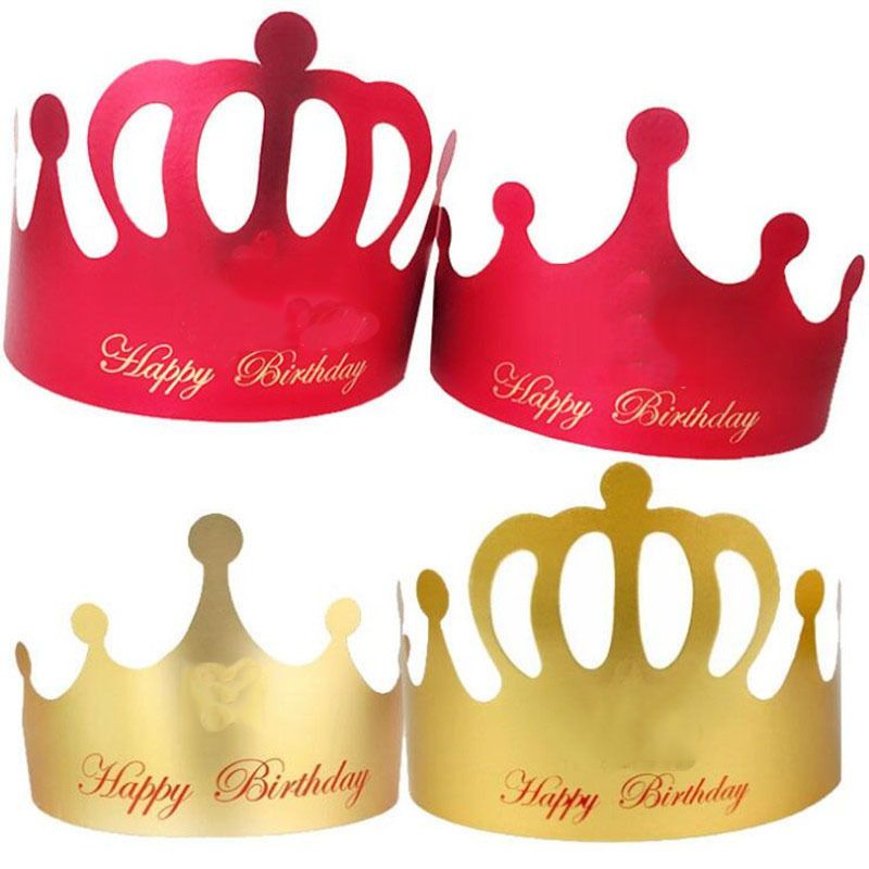 New Gold Paper Birthday Tiara Crown Children Adults Headwear Party Hats ...