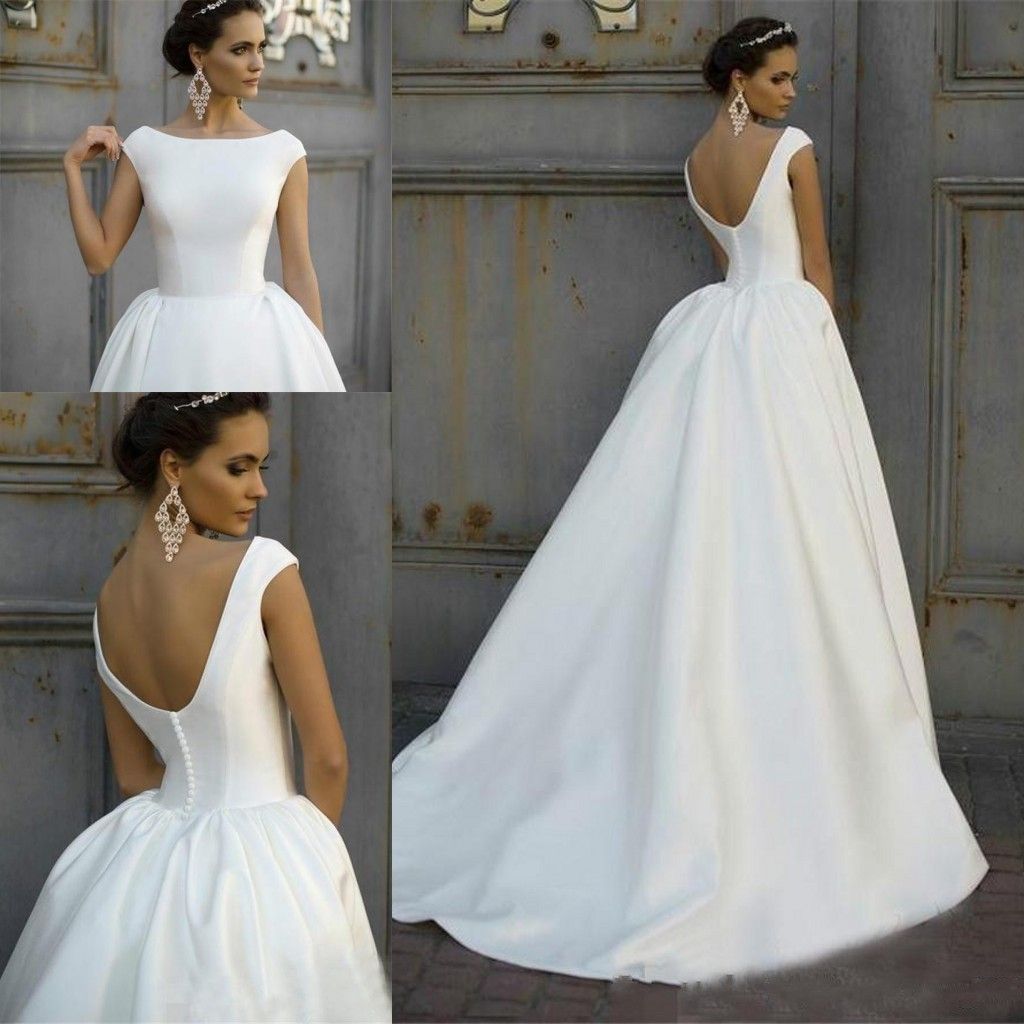 Simple Wedding Dresses Off White