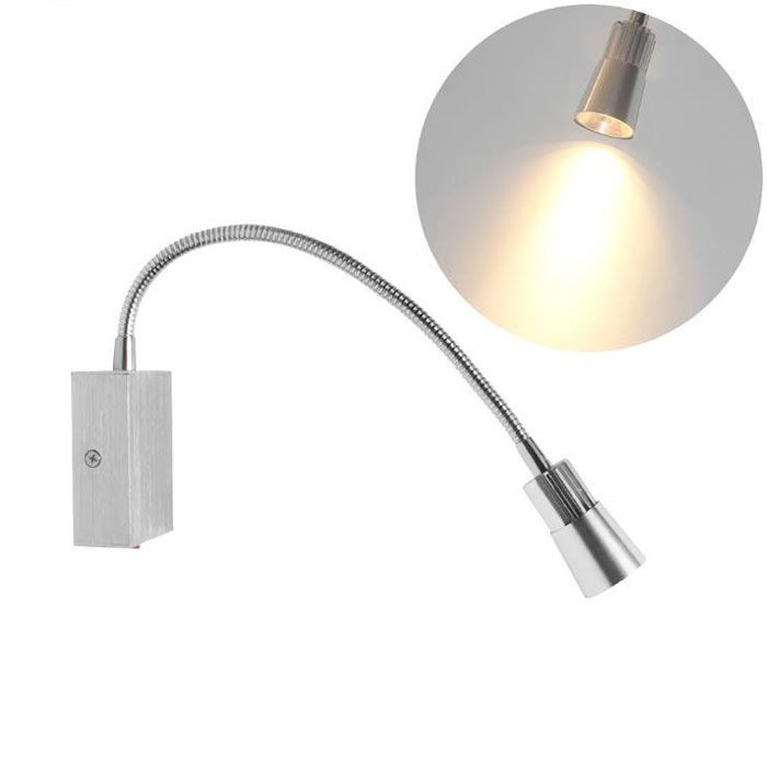 2019 Flexible LED Light Reading Bed Lamp With Switch Bedside Led Wall Light For Reading Aluminum ...