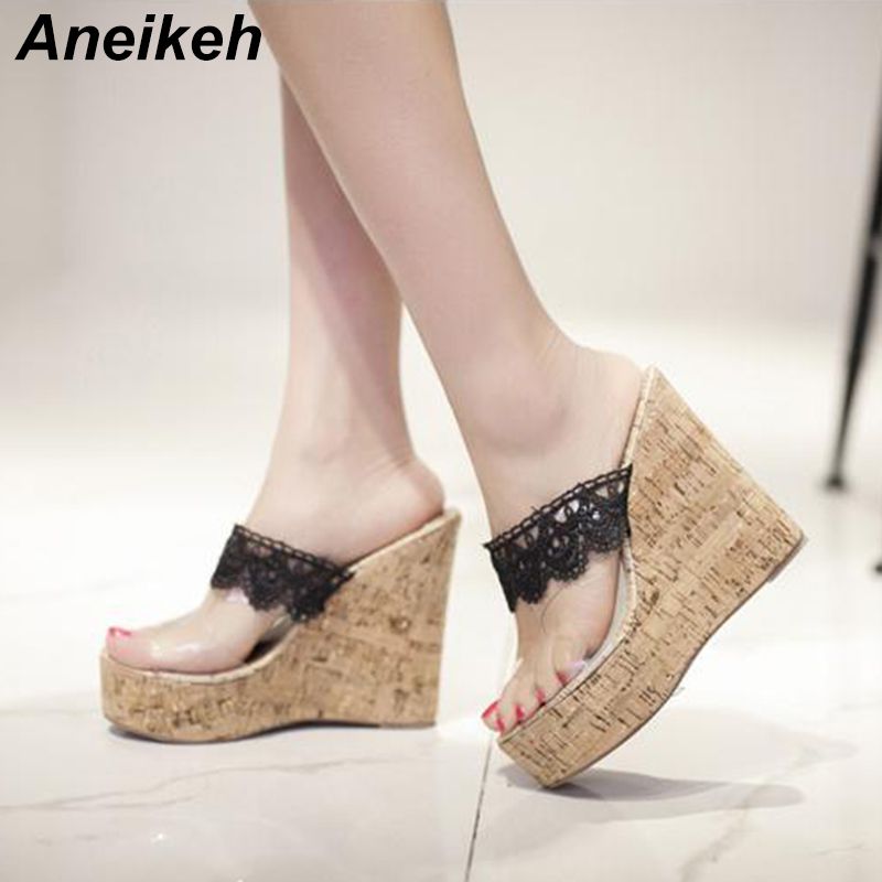 Zapatos Mulas Aneikeh Alto Tacón Cuñas Moda Verano Encaje Boutique Amazon.es: Zapatos Wonders Mujer Marrón SKU 193570