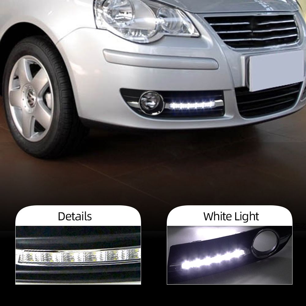 For Volkswagen Polo 9n3 2005 2006 2007 2008 2010 LED DRL Daytime