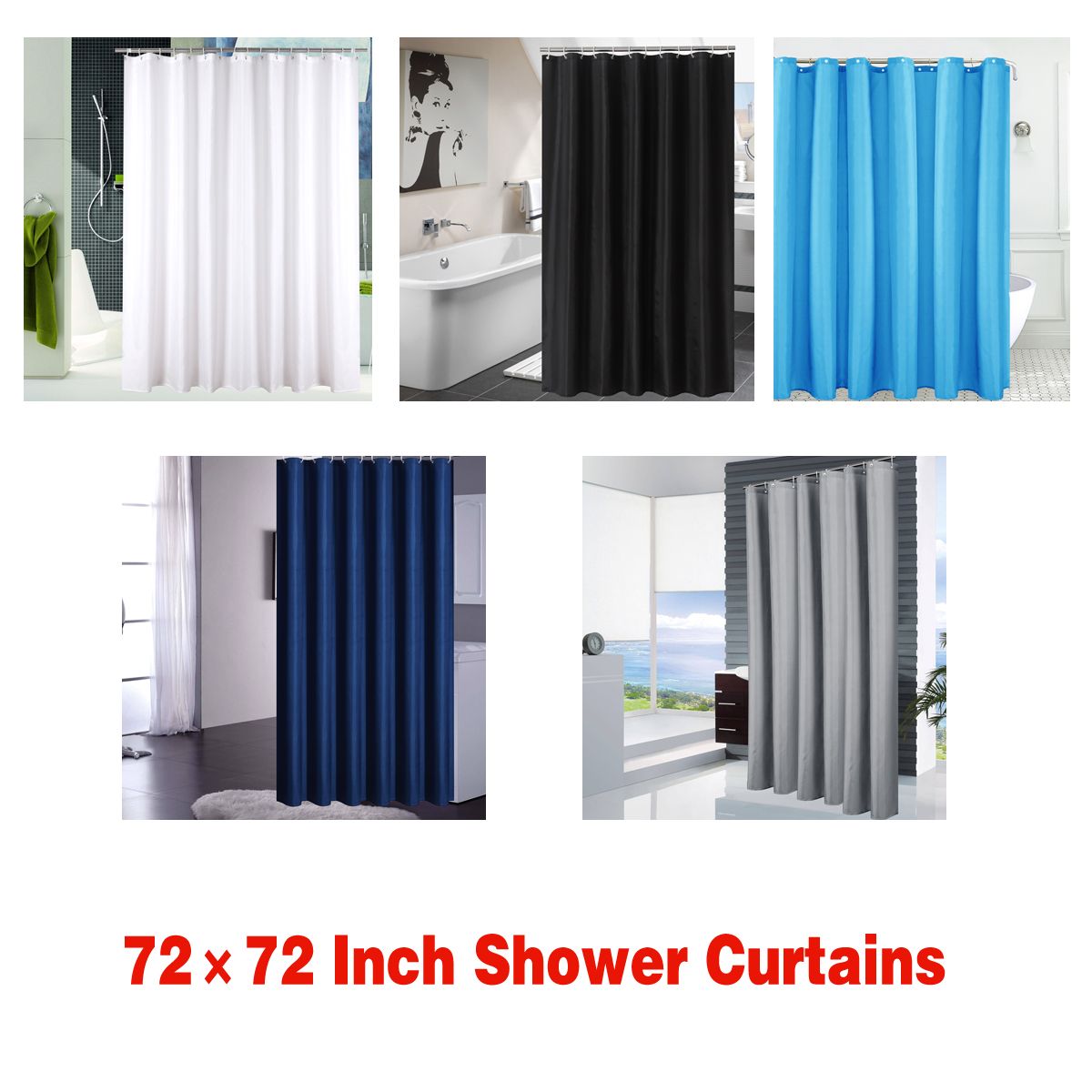 2019 Jarl Home Hookless Shower Curtains For Bathroom Waterproof 72*72