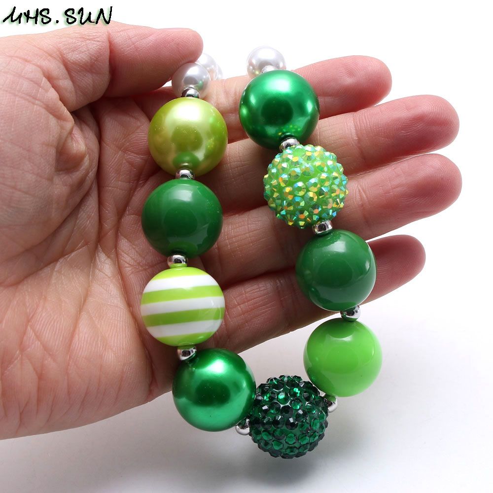 Compra Mhs Sun Moda Ninos Ninas Color Verde Chunky Beads Collar Estilo De Primavera Nino Bubblegum Collar Bebe Chunky Joyeria Mas Reciente Barato Entrega Rapida Y Calidad Es Dhgate