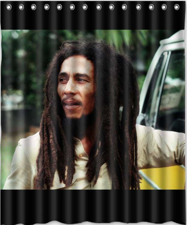 Bob Marley Waterproof Bathroom Shower Curtain 60 X 72 Inch