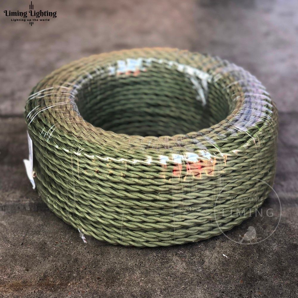 2019 Armygreen 100m Meter 2 0 75mm Vintage Twisted Electrical Wire 2019 Armygreen 100m Meter 2 0 75mm Vintage Twisted Electrical Wire Textile Cable Edison Lamp Cord Braided Retro Pendant Light From Babaylon Lighting