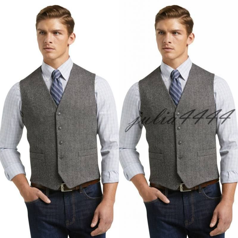 2019 Wedding Vests Wool Groom Vests Groomman 