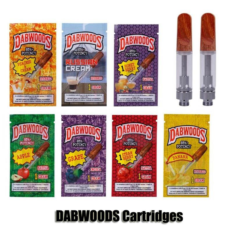 DABWOODS Carts 0.8ml 1.0ml TH205 Ceramic Coil Wood Drip Tip 510 Thick