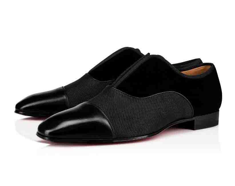 Men Dress Shoes Red Bottom Loafers Party Wedding Shoes Designer BLACK